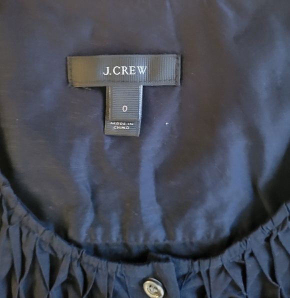 J.Crew Smocked Sleeveless Button-Front Top Black Size 0 - Picture 2 of 4